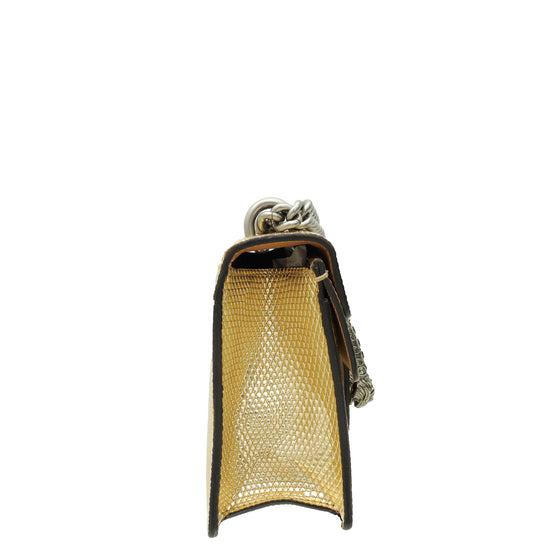 Gucci Gold Lizard Dionysus Small Shoulder Bag