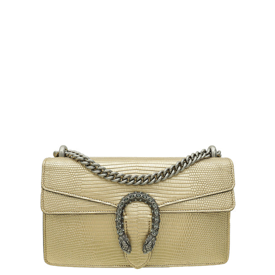 Gucci Gold Lizard Dionysus Small Shoulder Bag