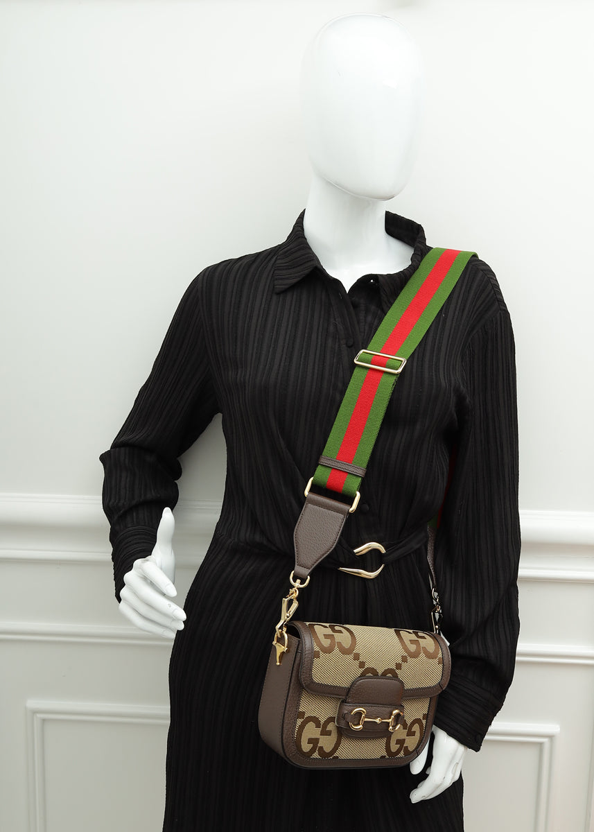 Gucci Ebony Jumbo GG Horsebit 1955 Mini Shoulder Bag