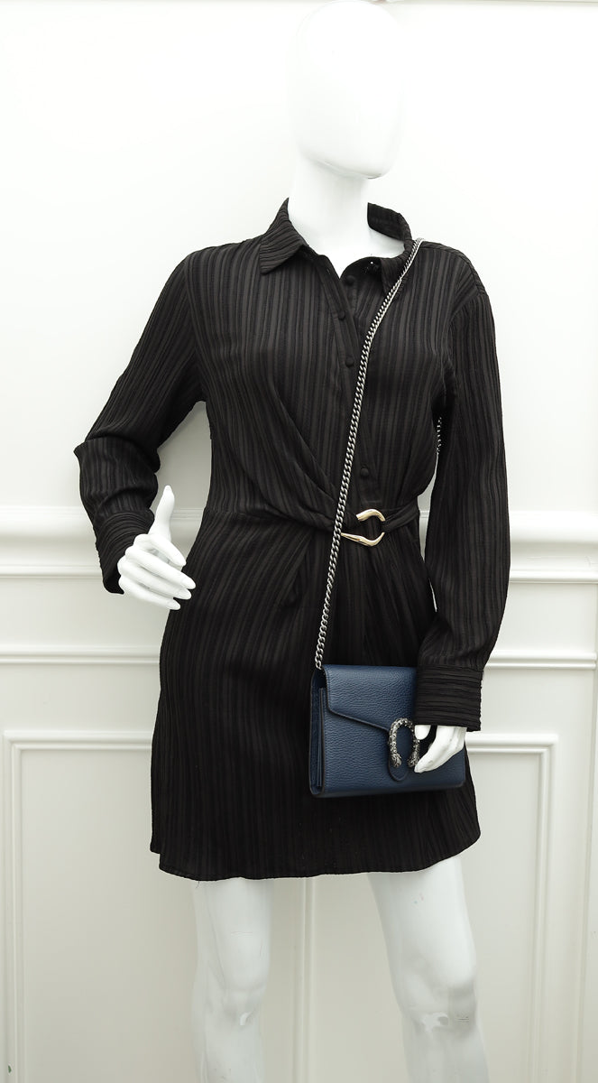 Gucci Navy Blue Dionysus Mini Chain Bag-Gucci-THE CLOSET
