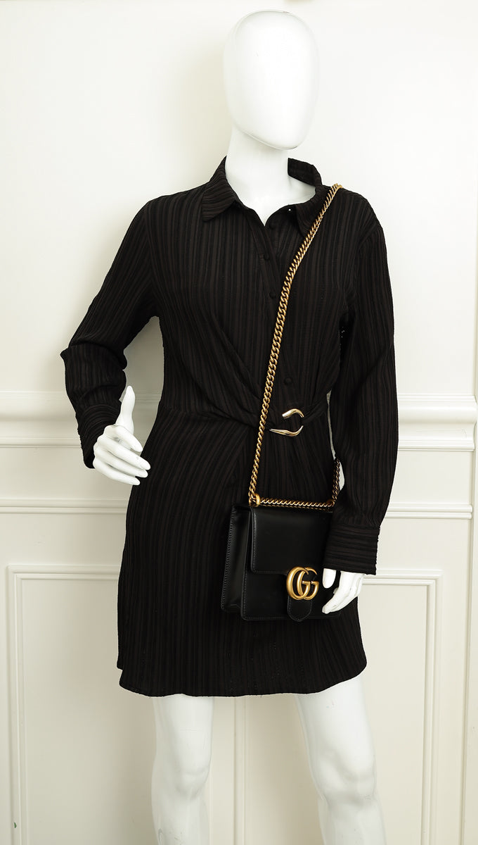 Gucci Black GG Marmont Small Shoulder Bag-Gucci-THE CLOSET