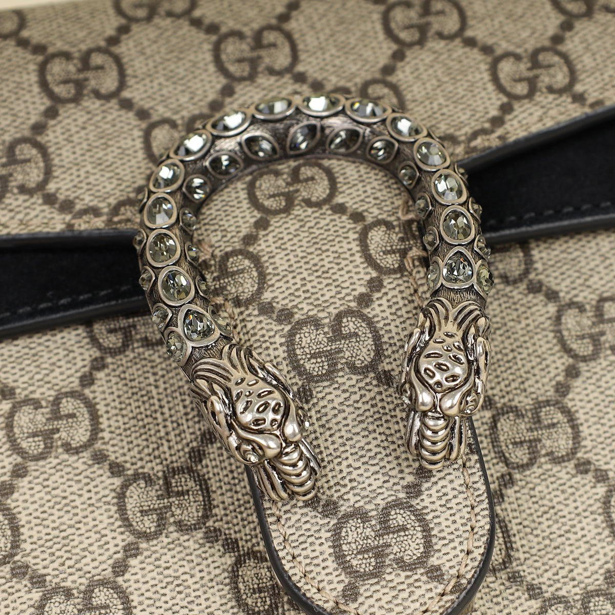 Gucci Bicolor GG Supreme Crystal Dionysus Small Shoulder Bag-Gucci-THE CLOSET