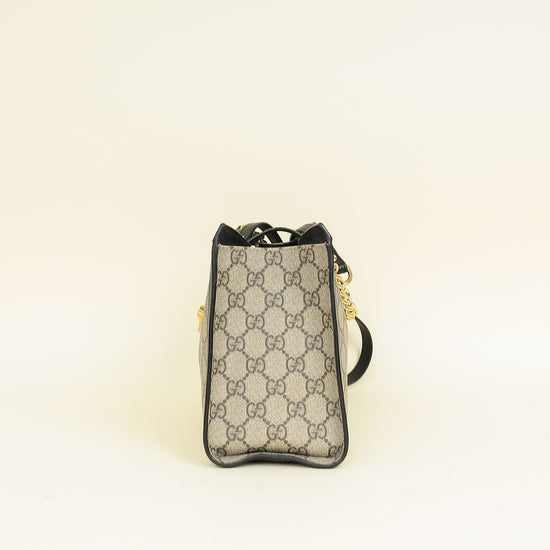 Gucci Bicolor GG Supreme Padlock Small Tote Bag