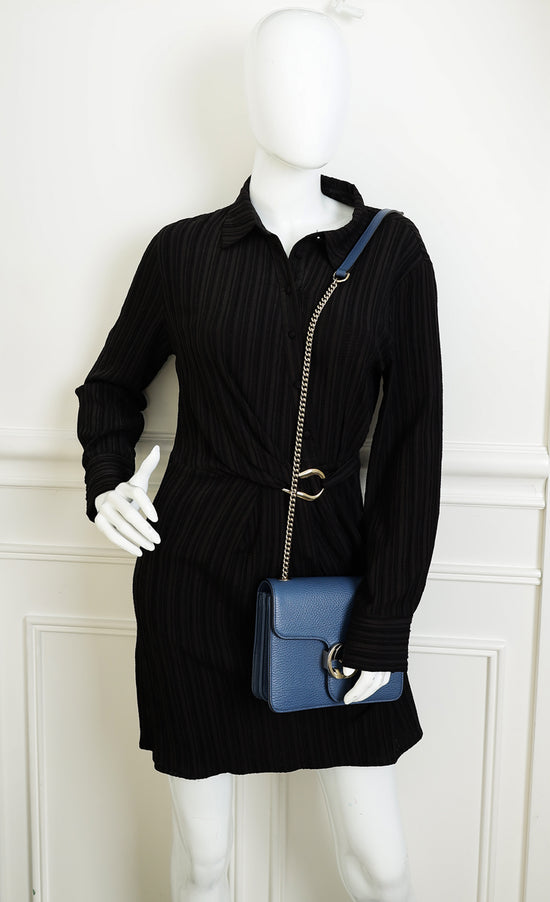 Gucci Navy Blue Interlocking G Small Shoulder Bag