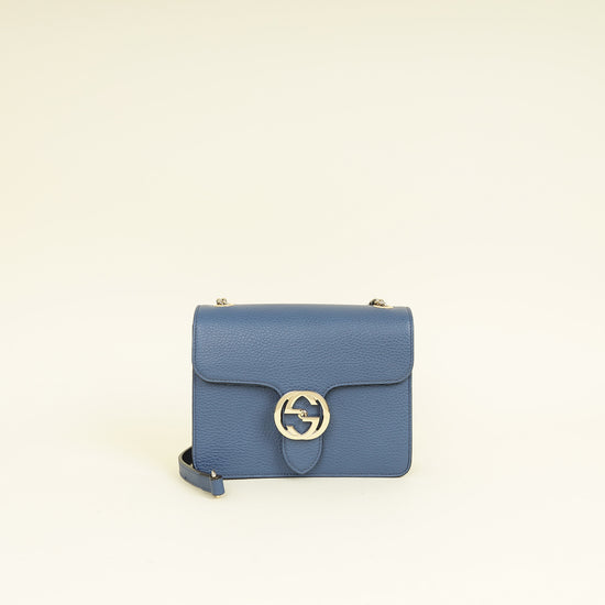Gucci Navy Blue Interlocking G Small Shoulder Bag