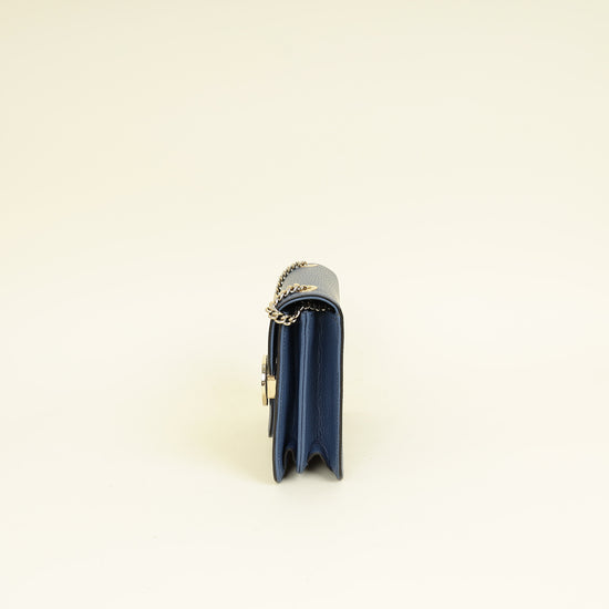 Gucci Navy Blue Interlocking G Small Shoulder Bag