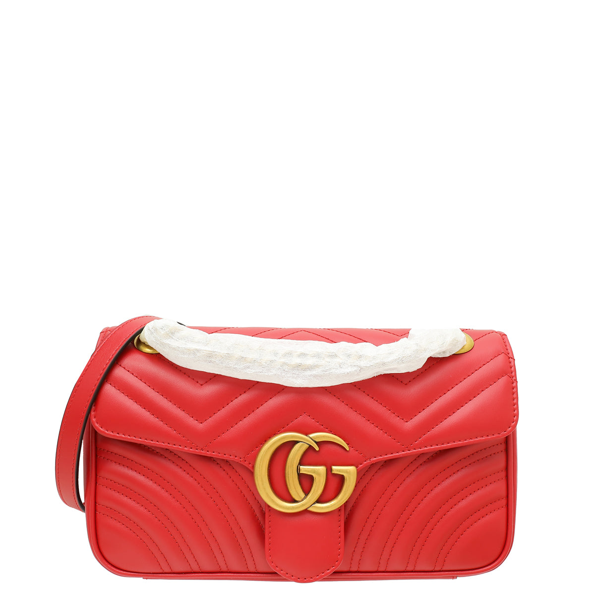 Gucci Red GG Marmont Small Shoulder Bag-Gucci-THE CLOSET