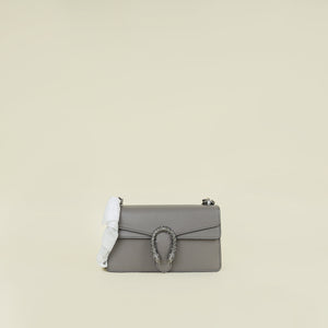 Gucci Grey Dionysus Crystal Flap Medium Shoulder Bag