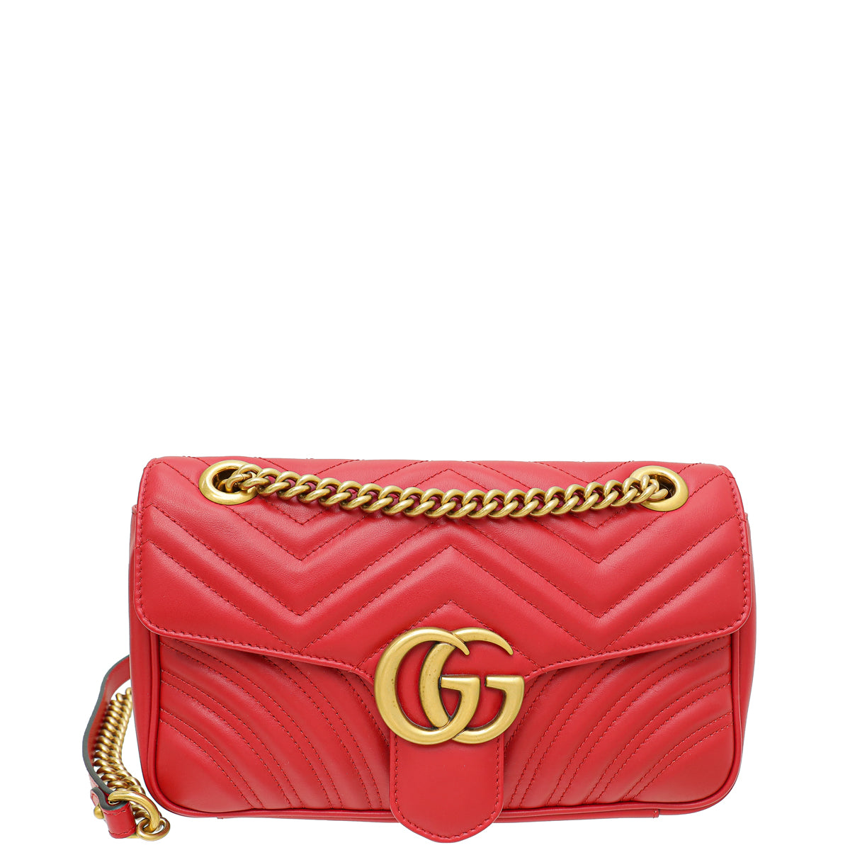 Gucci Red GG Marmont Small Shoulder Bag-Gucci-THE CLOSET