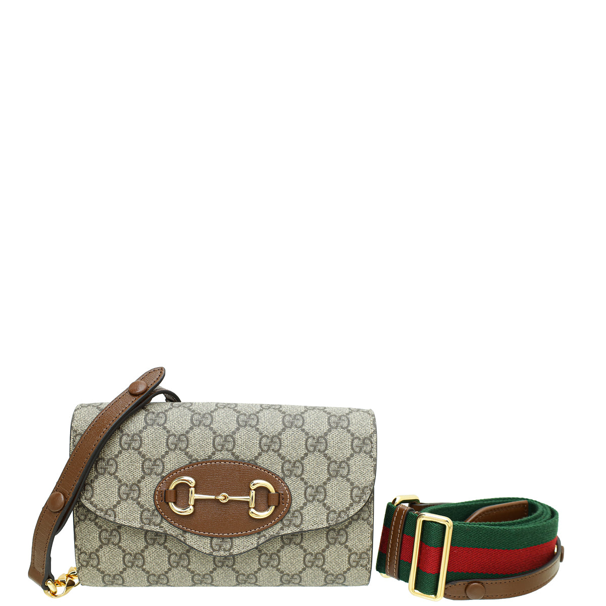 Gucci Bicolor GG Supreme Horsebit 1955 Mini Crossbody Bag-Gucci-THE CLOSET