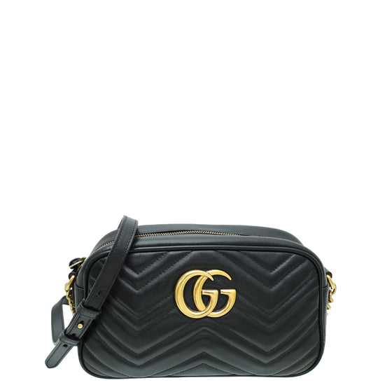 Gucci Black GG Marmont Small Camera Bag