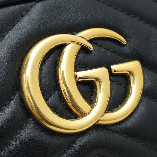 Gucci Black GG Marmont Small Camera Bag