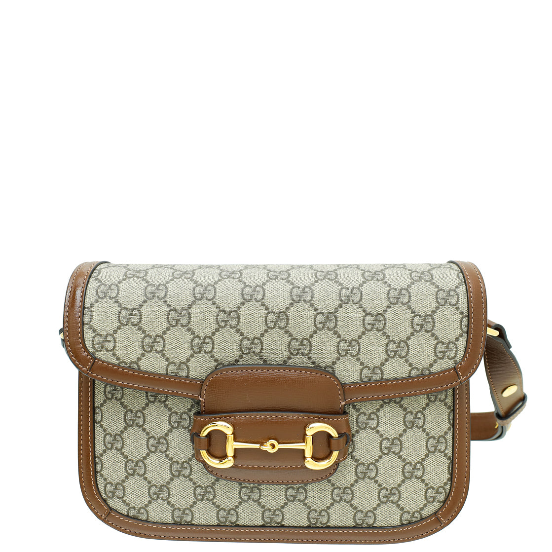 Gucci Bicolor GG Supreme Horsebit 1955 Medium Shoulder Bag-Gucci-THE CLOSET