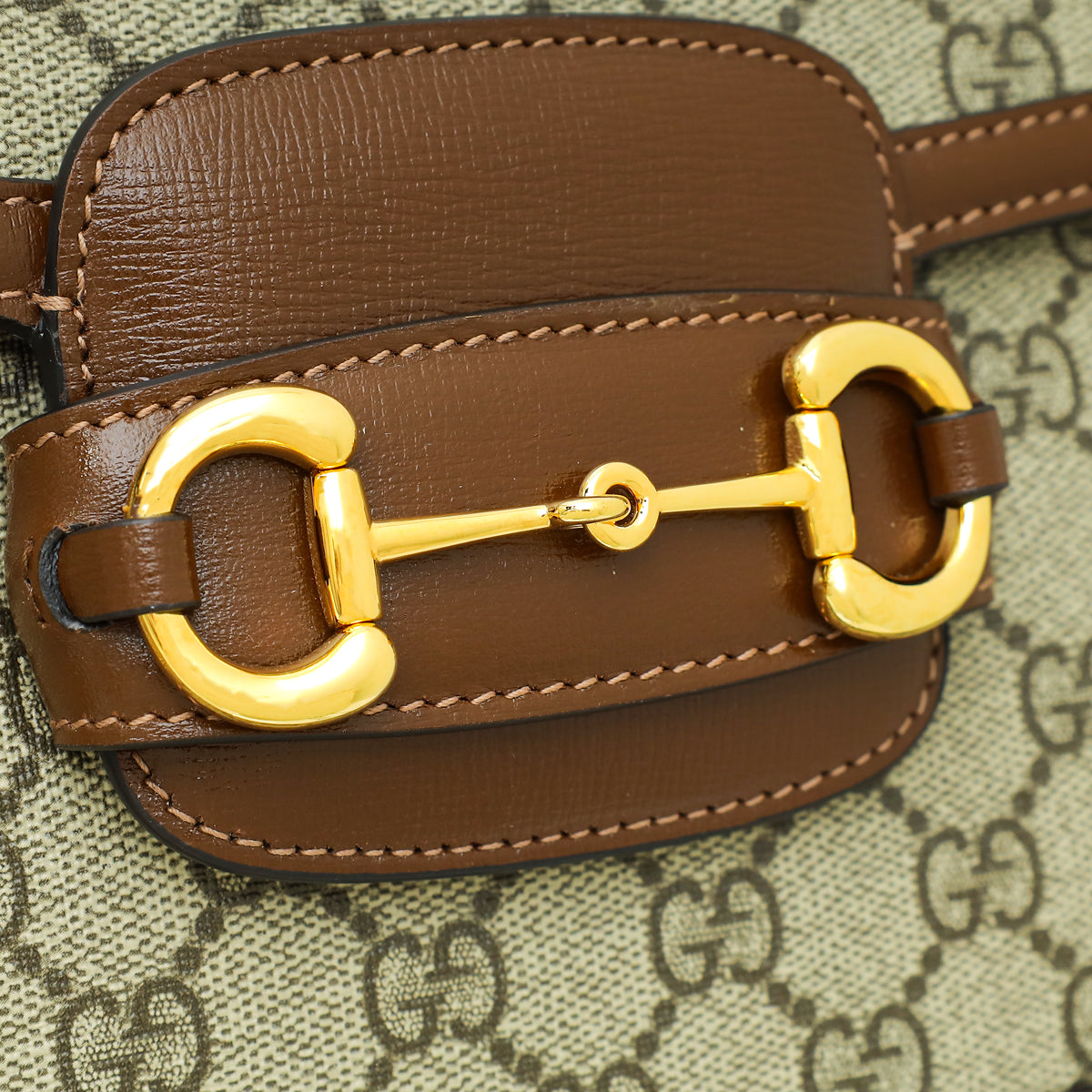 Gucci Bicolor GG Supreme Horsebit 1955 Medium Shoulder Bag