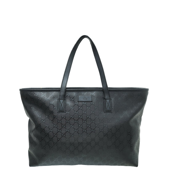 Gucci Black GG Imprime Tote Large Bag