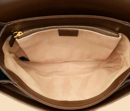 Gucci Ebony GG Supreme 1955 Horsebit Medium Shoulder Bag-Gucci-THE CLOSET