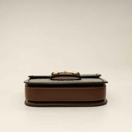 Gucci Ebony GG Supreme 1955 Horsebit Medium Shoulder Bag-Gucci-THE CLOSET