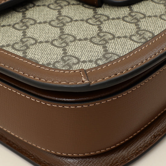 Gucci Ebony GG Supreme 1955 Horsebit Medium Shoulder Bag-Gucci-THE CLOSET