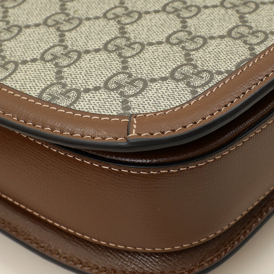 Gucci Ebony GG Supreme 1955 Horsebit Medium Shoulder Bag-Gucci-THE CLOSET