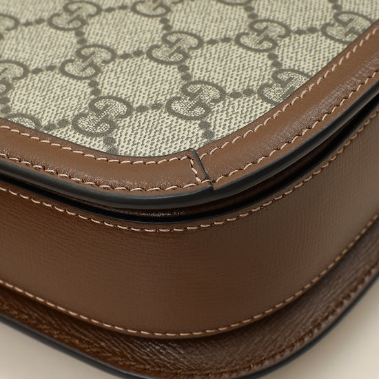 Gucci Ebony GG Supreme 1955 Horsebit Medium Shoulder Bag-Gucci-THE CLOSET