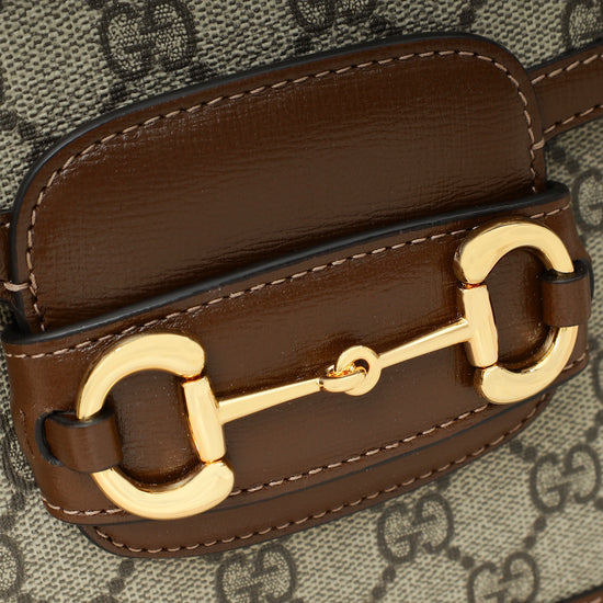 Gucci Ebony GG Supreme 1955 Horsebit Medium Shoulder Bag-Gucci-THE CLOSET