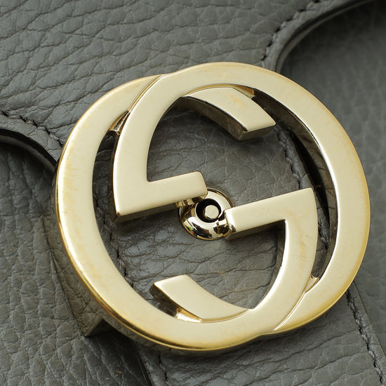 Load image into Gallery viewer, Gucci Gray Dollar Interlocking G Top Handle Bag
