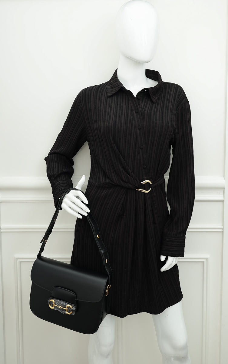 Gucci Black Horsebit 1955 Medium Flap Bag-Gucci-THE CLOSET