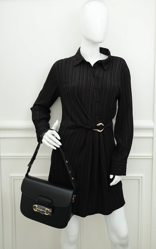 Gucci Black Horsebit 1955 Medium Flap Bag-Gucci-THE CLOSET