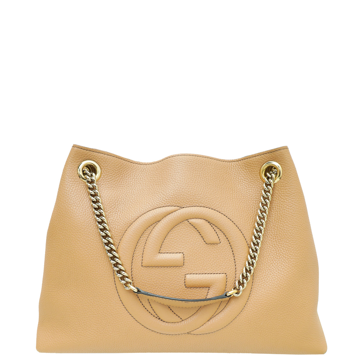 Gucci Light Caramel Soho Tassel Chain Tote Medium Bag-Gucci-THE CLOSET