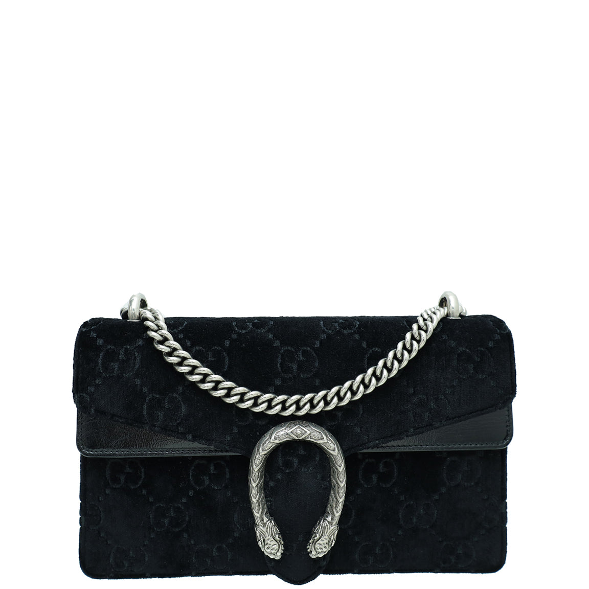 Gucci Black GG Velvet Dionysus Small Shoulder Bag-Gucci-THE CLOSET