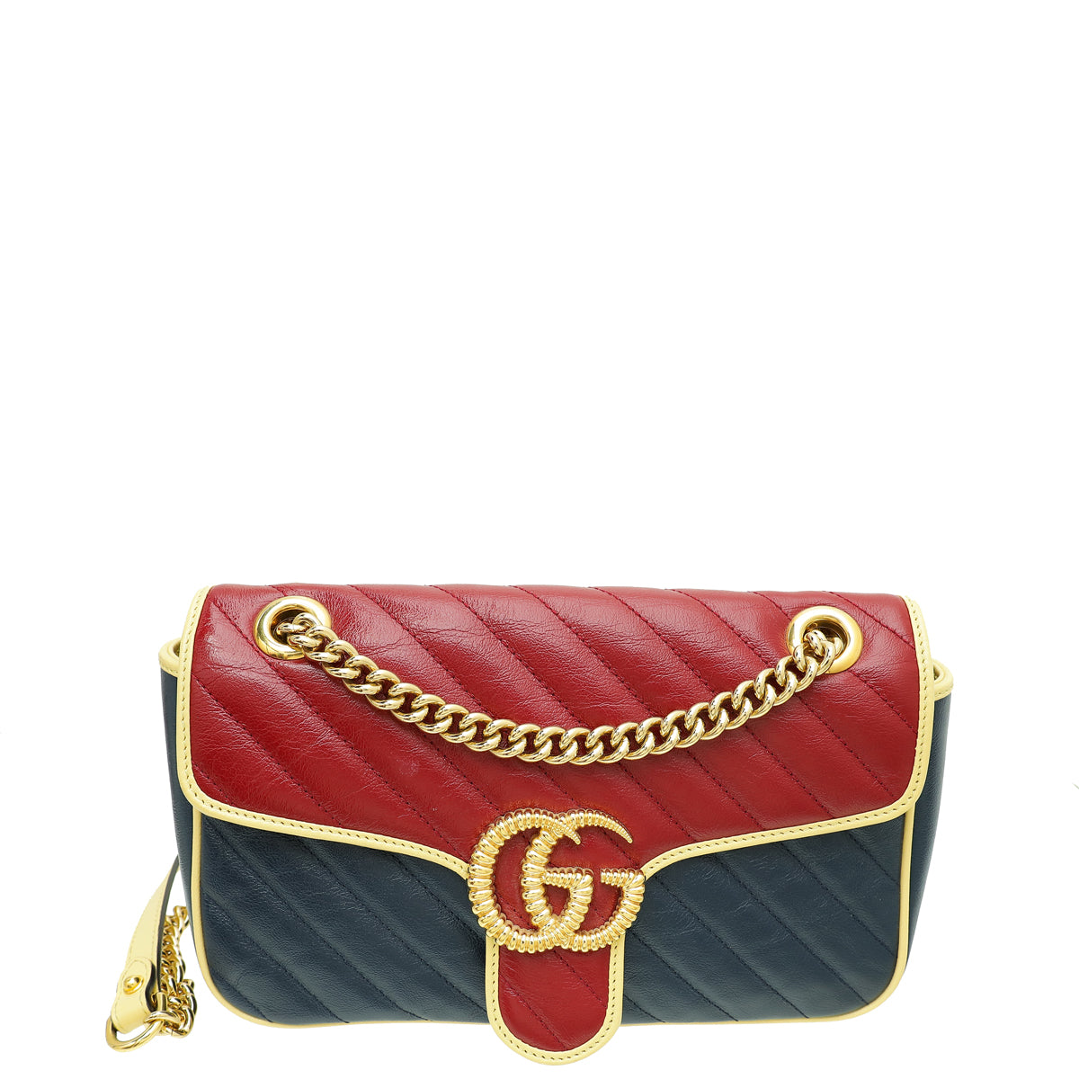 Gucci Tricolor GG Torchon Marmont Flap Small Shoulder Bag-Gucci-THE CLOSET