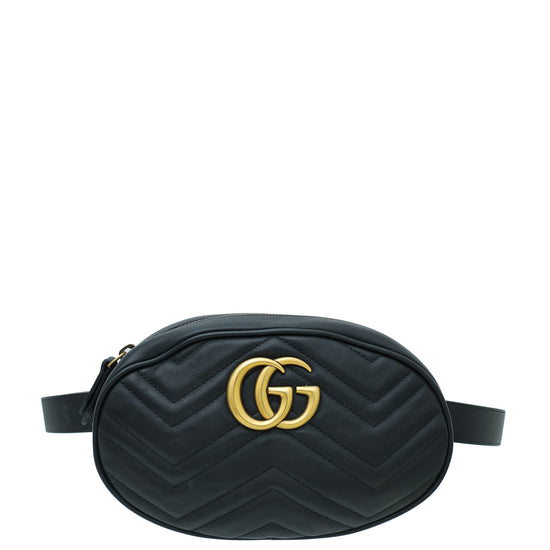 Gucci Black GG Marmont Small Belt Bag