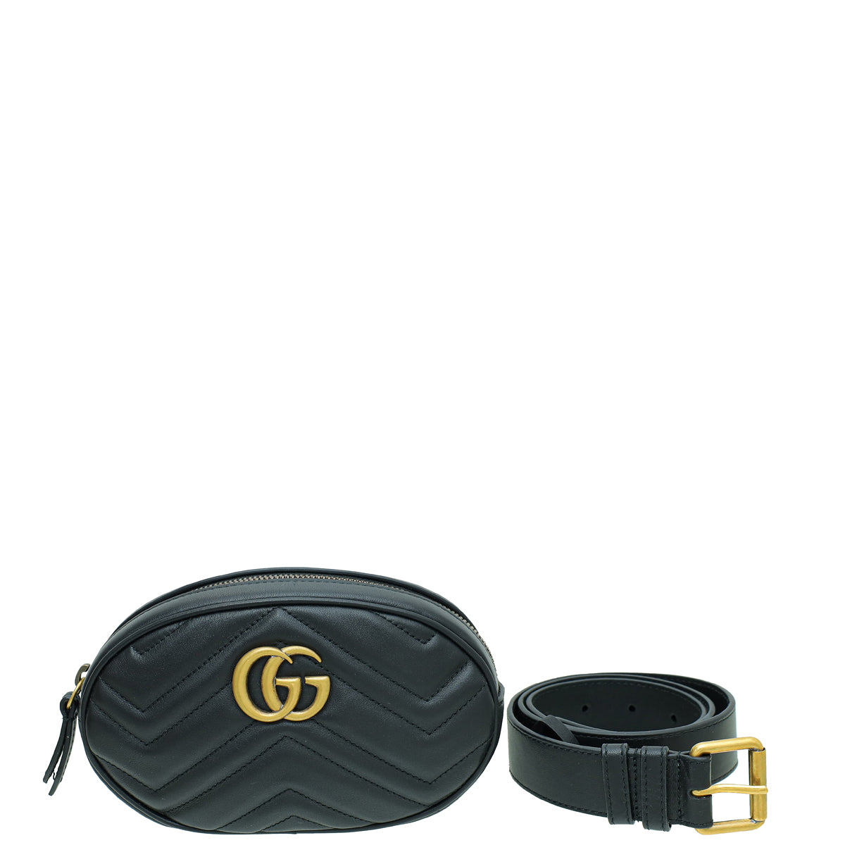 Gucci Black GG Marmont Mini Belt Bag-Gucci-THE CLOSET