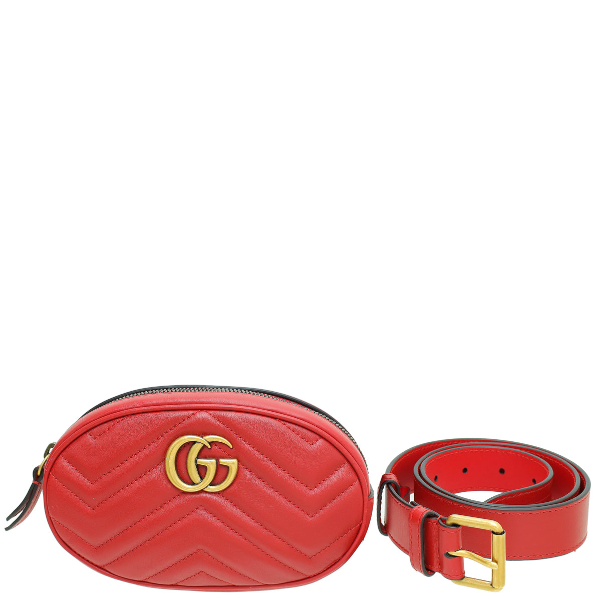 Gucci Red GG Marmont Mini Belt Bag-Gucci-THE CLOSET