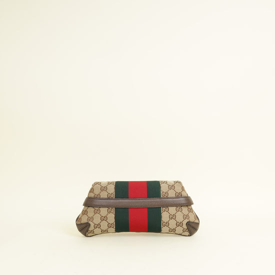 Gucci Bicolor GG Canvas Horsebit Chain Small Shoulder Bag