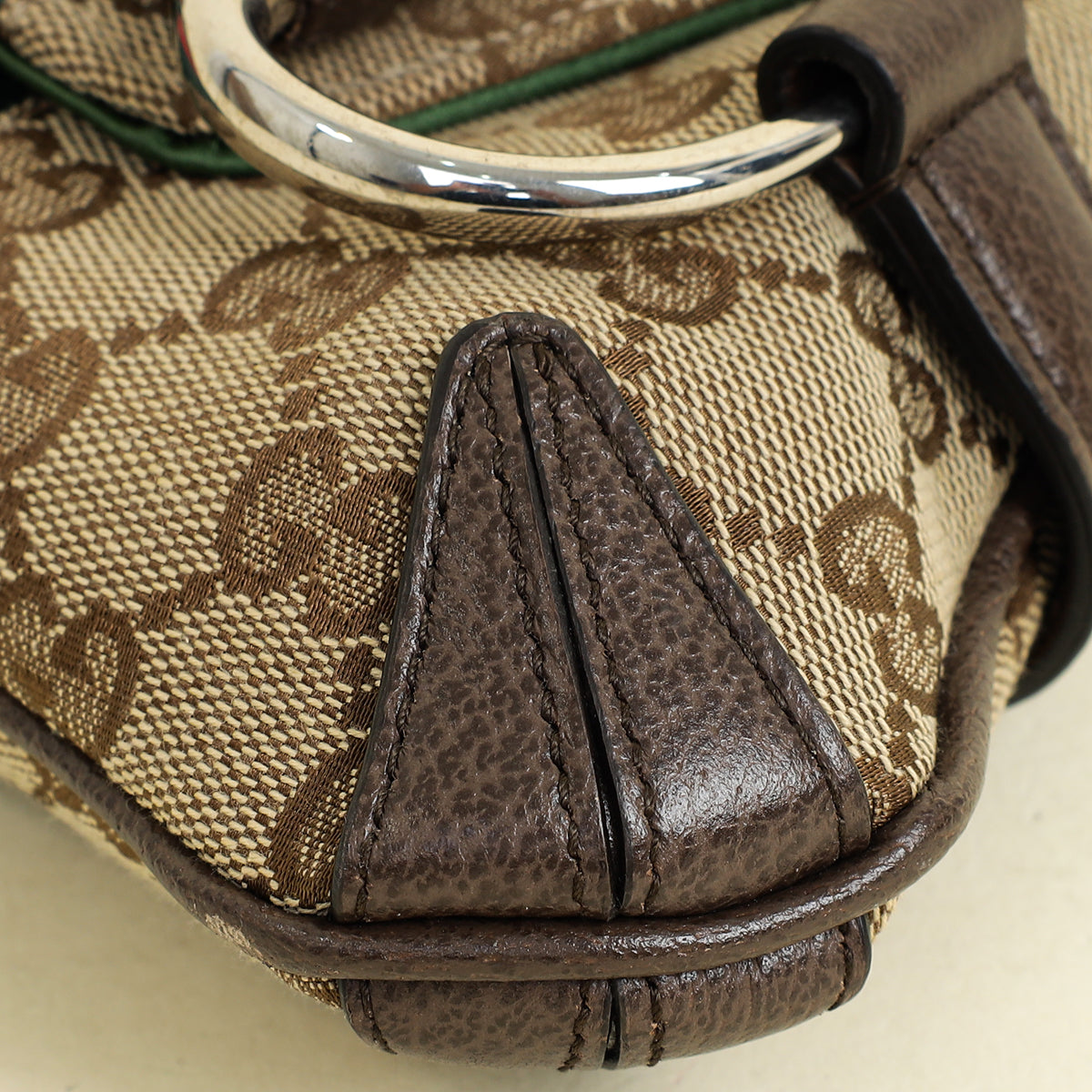 Gucci Bicolor GG Canvas Horsebit Chain Small Shoulder Bag