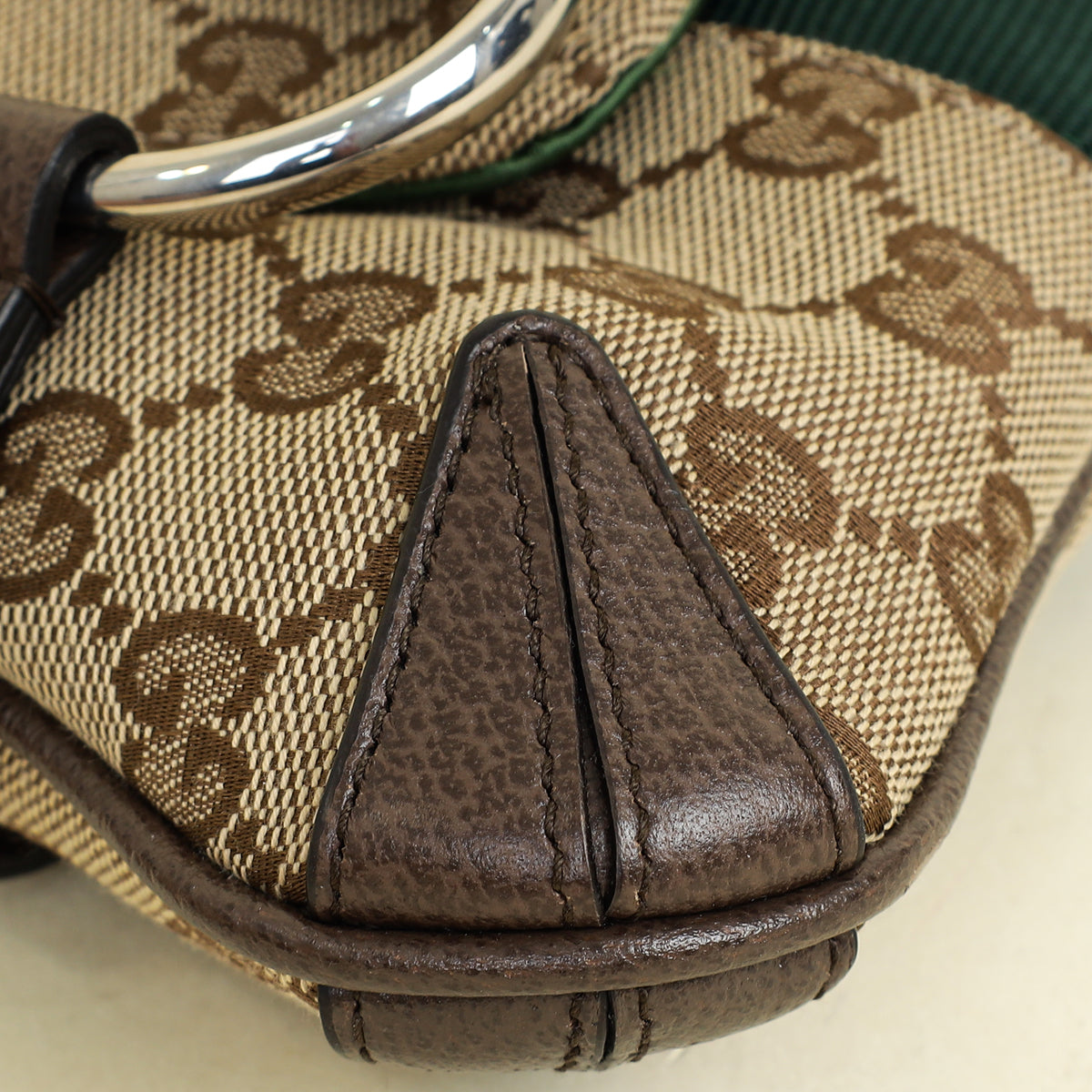 Gucci Bicolor GG Canvas Horsebit Chain Small Shoulder Bag