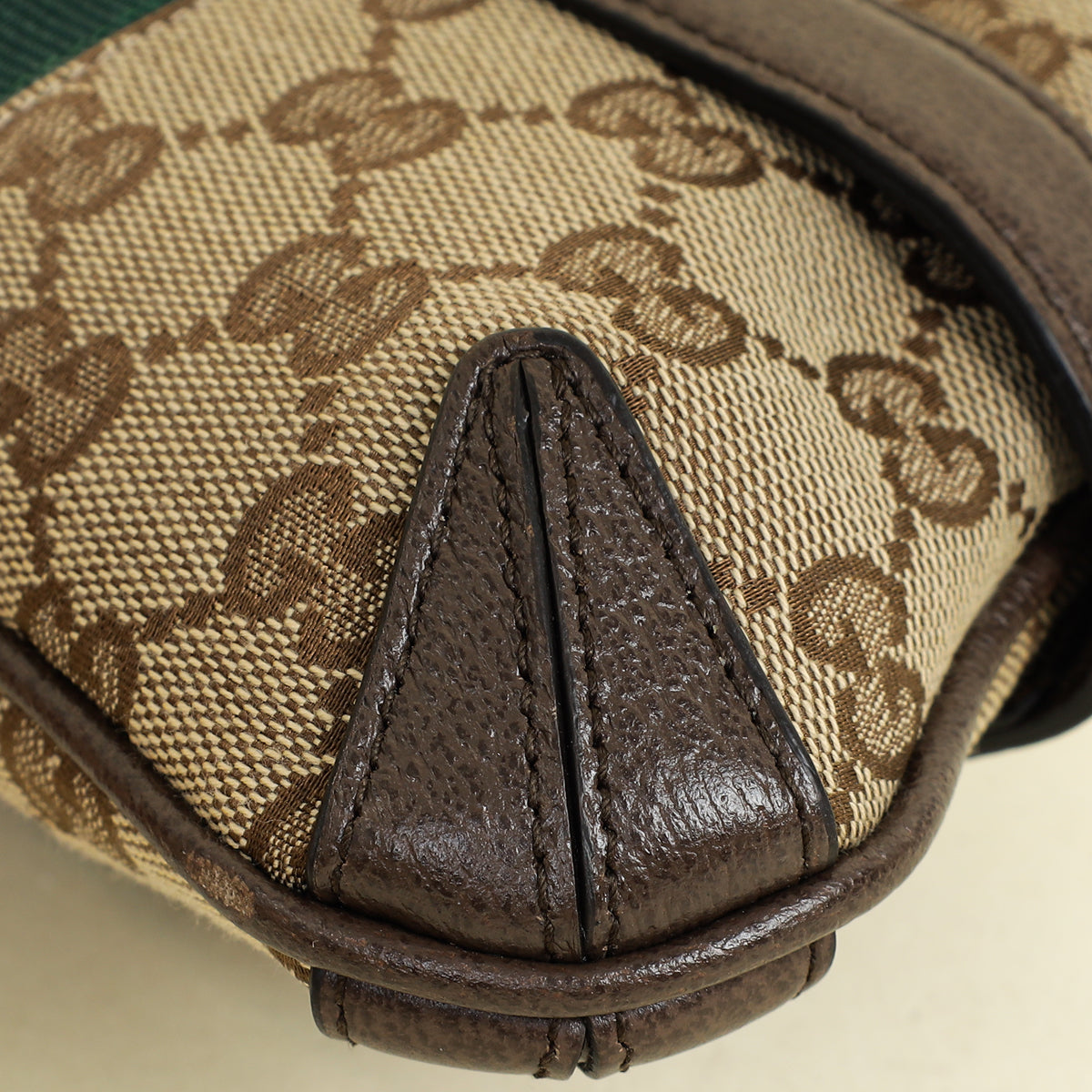 Gucci Bicolor GG Canvas Horsebit Chain Small Shoulder Bag