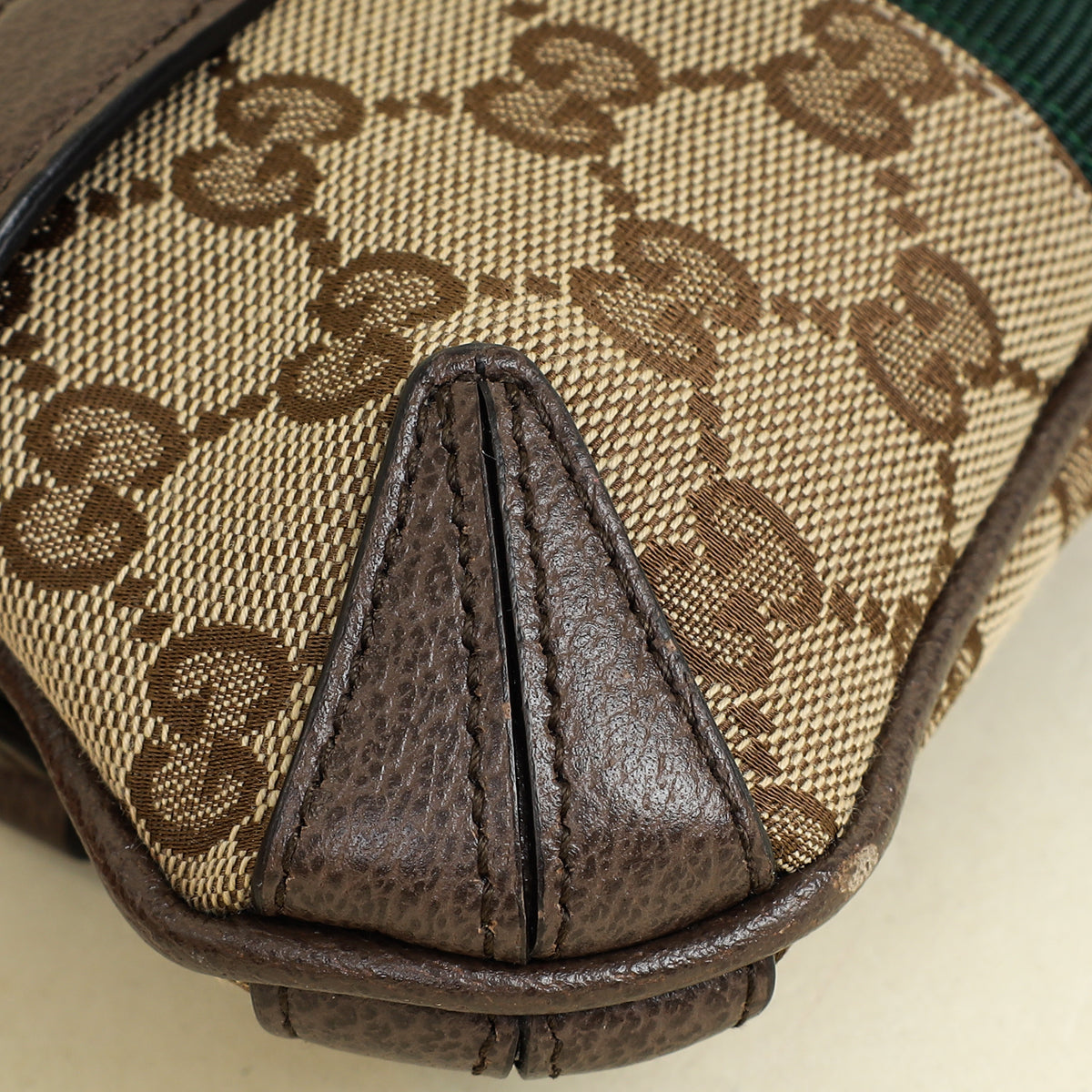 Gucci Bicolor GG Canvas Horsebit Chain Small Shoulder Bag