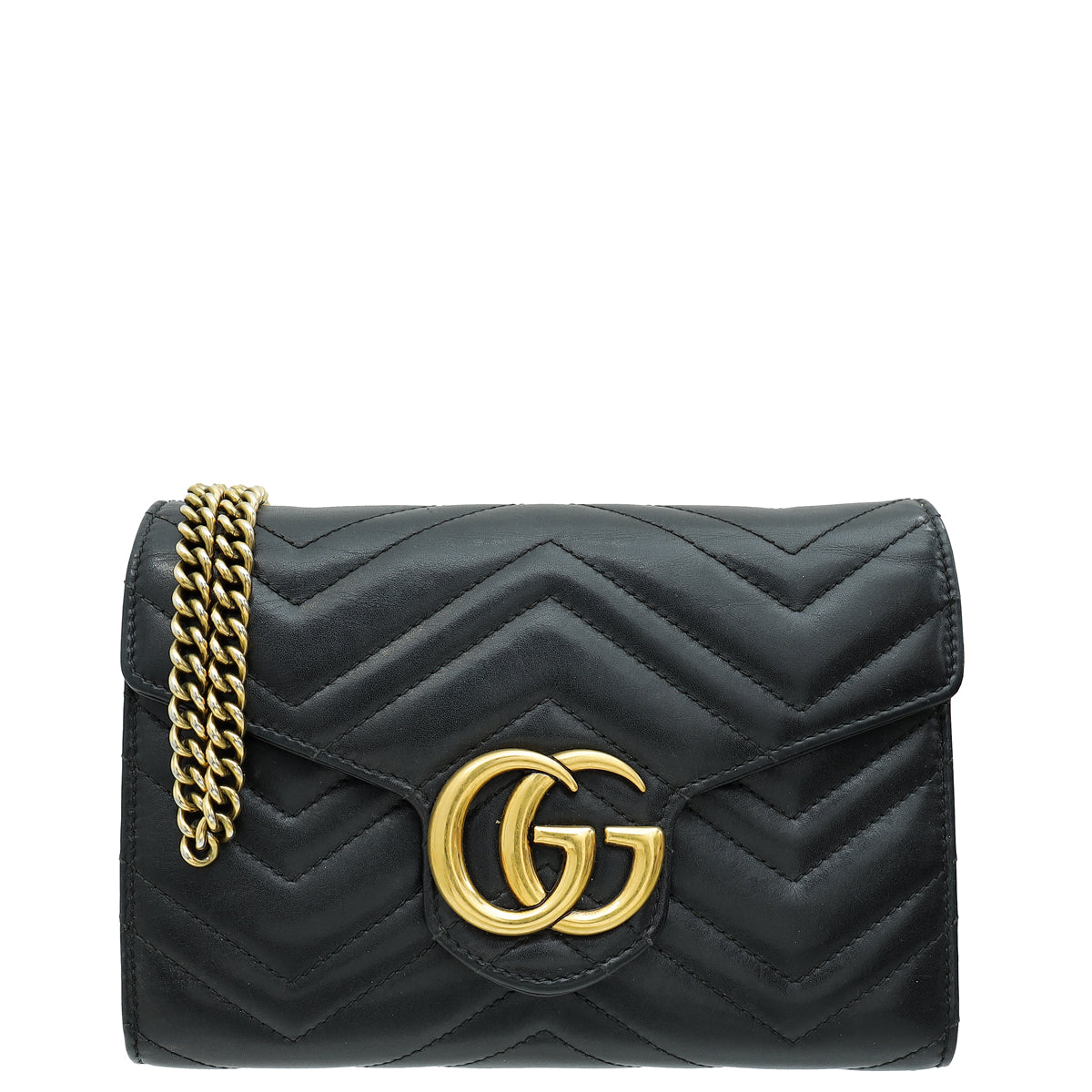 Gucci Black GG Marmont Wallet on Chain-Gucci-THE CLOSET