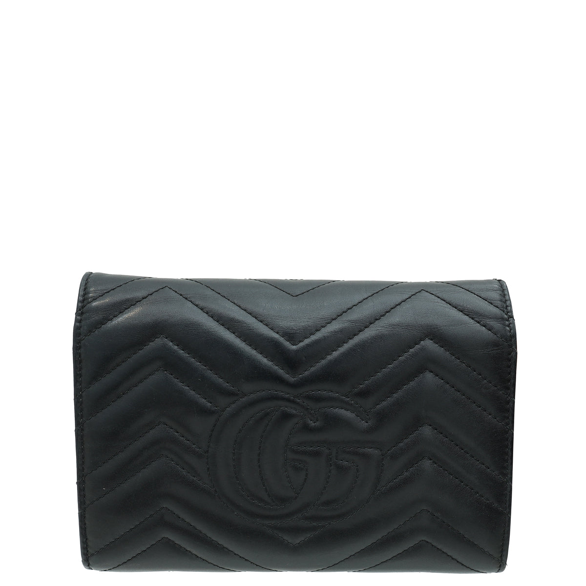 Gucci Black GG Marmont Wallet on Chain