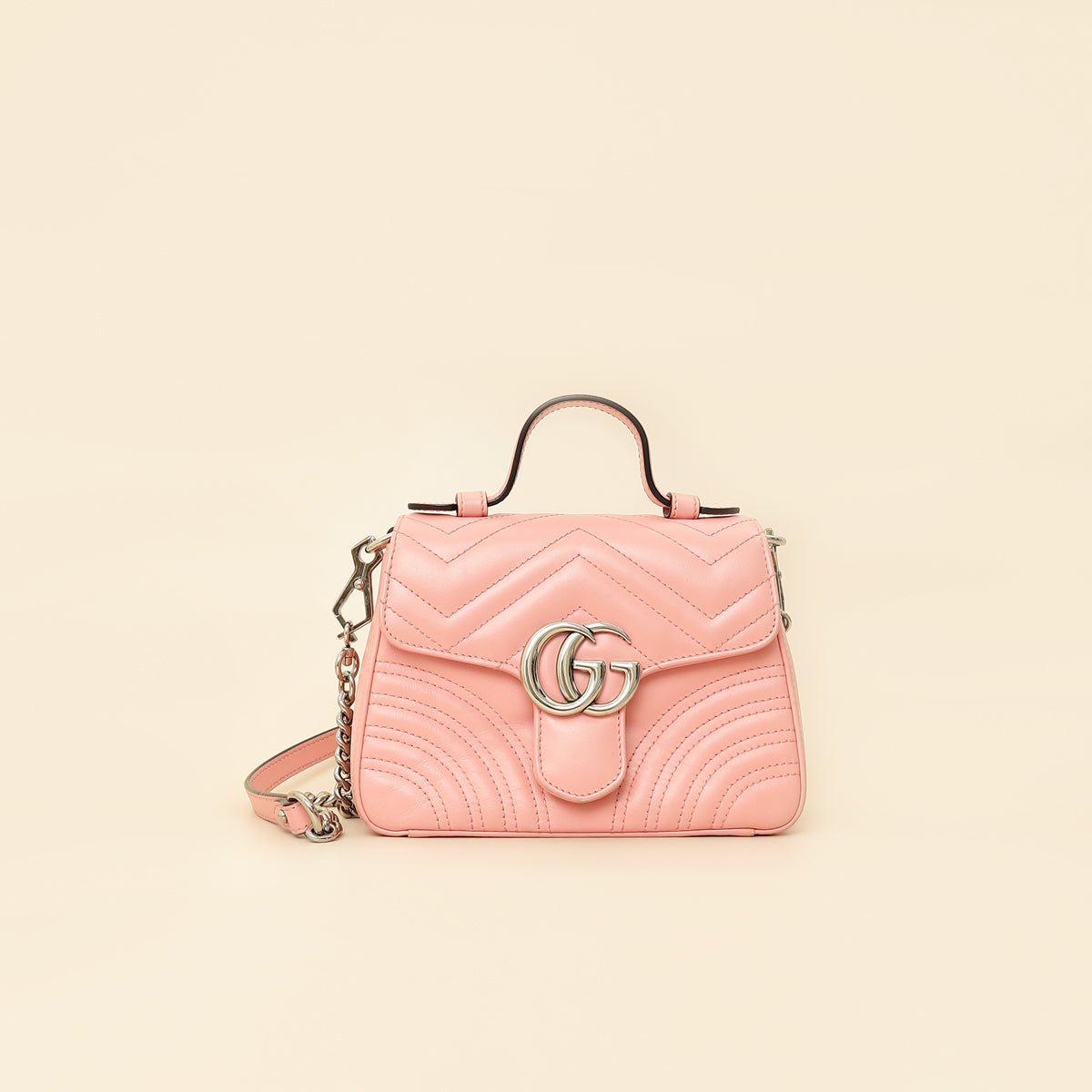 Gucci Pink GG Marmont Top Handle Small Bag-Gucci-THE CLOSET