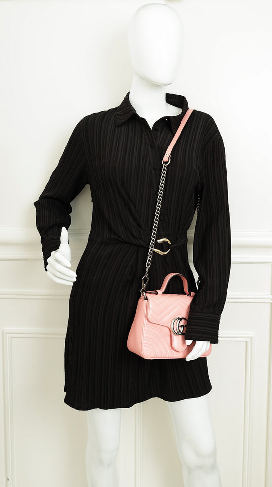Gucci Pink GG Marmont Top Handle Small Bag-Gucci-THE CLOSET
