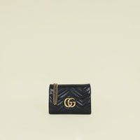 Gucci Black GG Marmont Wallet on Chain