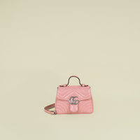 Gucci Pink GG Marmont Top Handle Chain Bag