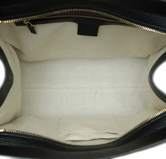 Gucci Black Soho Interlocking G Medium Tote Bag