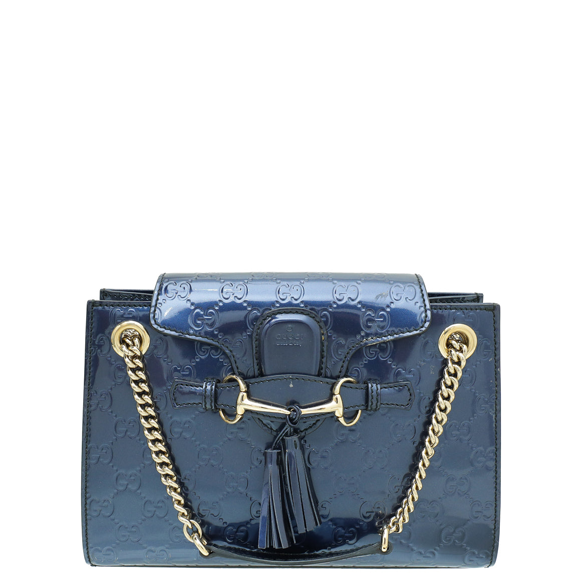 Gucci Navy Blue GG Guccissima Emily Small Shoulder Bag