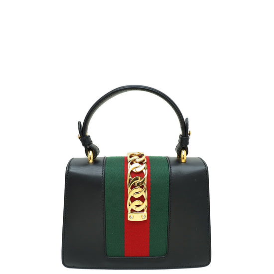 Gucci Black Sylvie Top Handle Flap Mini Bag