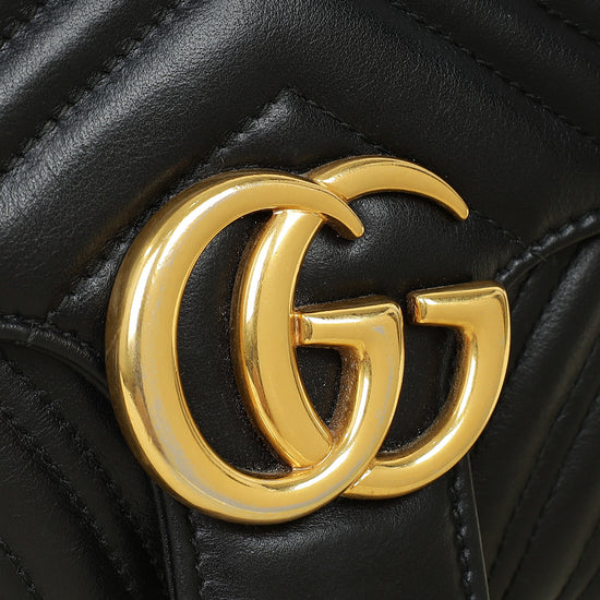 Gucci Black GG Marmont Medium Shoulder Bag