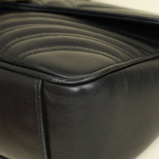 Gucci Black GG Marmont Medium Shoulder Bag